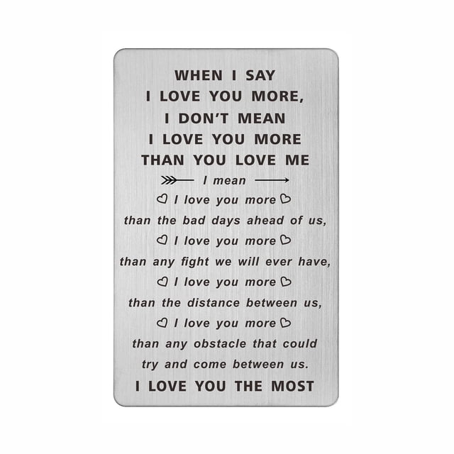 Tarjeta para billetera TANWIH de acero inoxidable, regalo romántico de amor