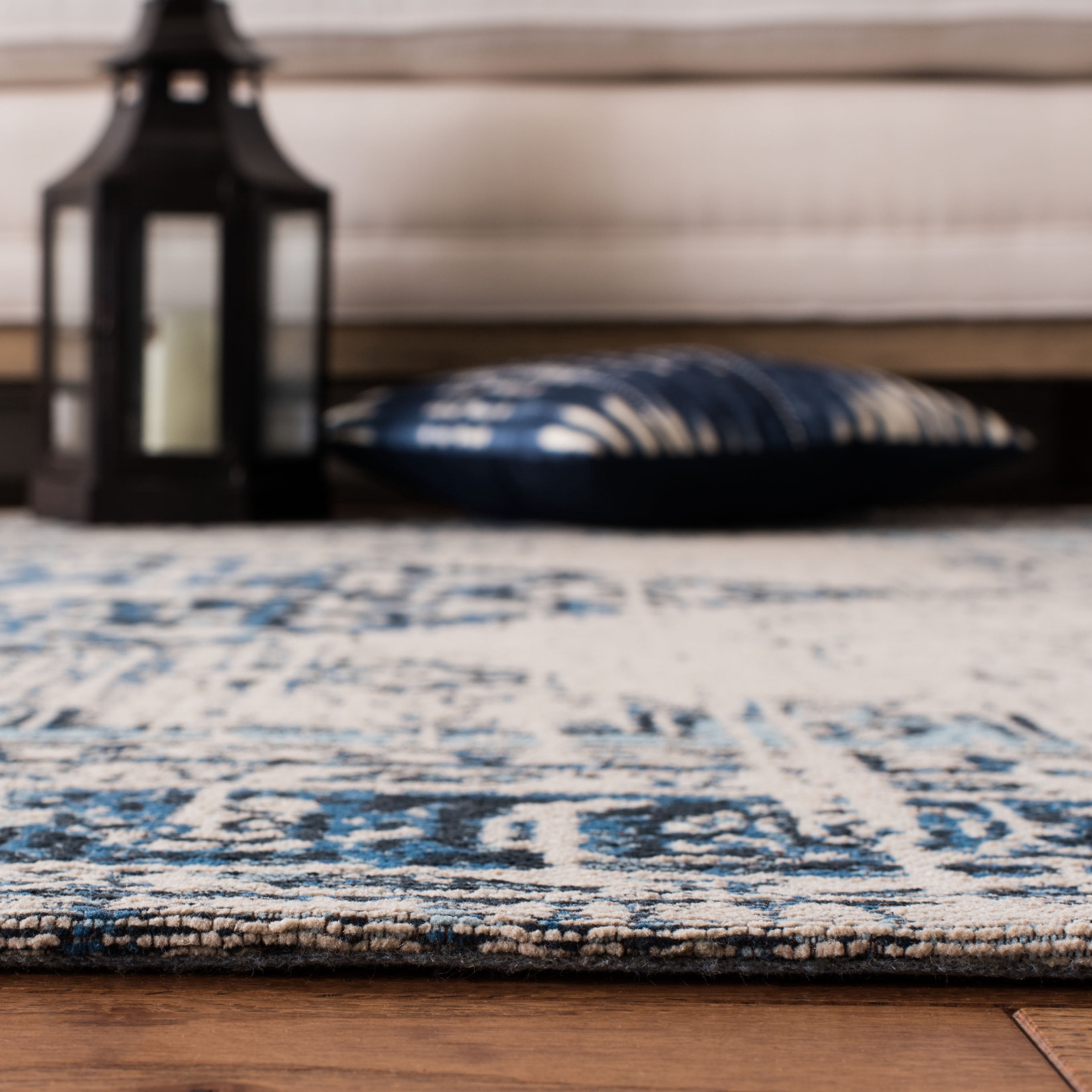 SAFAVIEH Classic Vintage Bedinn Overdyed Polyester Area Rug, Blue, 5' x 8'