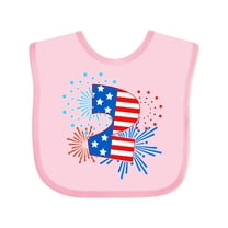 Inktastic Second Birthday- Fourth of July Fireworks Boys or Girls Baby Bib