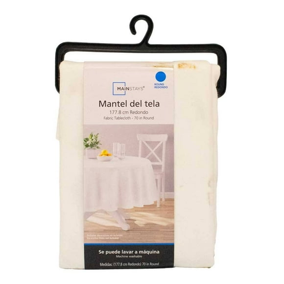 Mantel Mainstays de Tela Redondo Blanco