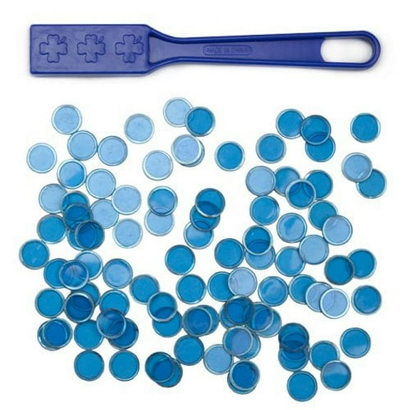 Royal Bingo Supplies Magnetic Bingo Wand Combo with 100 Bingo Chips, Blue