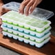 thumbnail image 3 of Molde para cubitos de hielo con tapa, molde cuadrado de silicona para cubitos de hielo para 14 cubitos de hielo, fácil de liberar, herramienta de barra de cocina de verano para congelar cócteles, 3 of 7