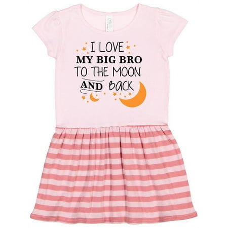

Inktastic I Love My Big Bro To The Moon and Back Gift Toddler Girl Dress