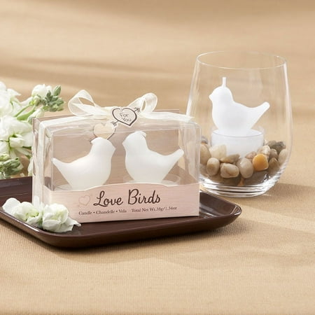 Kate Aspen Love Birds White Bird Tea Light Candles - Set of 6 - Guest Gift, Party Favor or Decorations for Weddings, Bridal Showers, Baby Showers & More