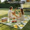 thumbnail image 4 of Spring Lemon Outdoor Rug 5x7 Ft - Reversible Patio Rug Outdoor Camping Rugs, Botanical Plants Sage Green Stripes Washable Indoor Outdoor Area Rugs, Non-Slip Outdoor Carpet Runner for Deck/Porch, 4 of 8