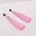 thumbnail image 4 of Pendientes de Tuerca Estrella Stud con Borla Larga Yuyangstore Rosado Hilo borla pendientes, 4 of 6