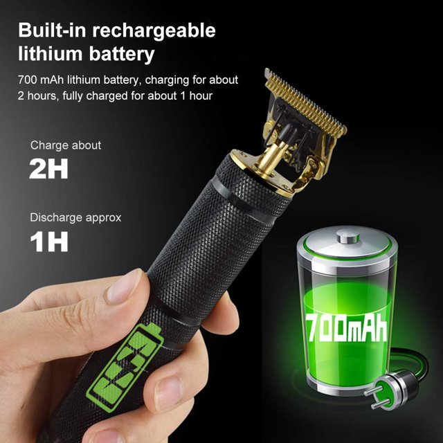 Cortadora de pelo para hombres, cortapelos sin huecos para cortar el pelo, forros de hoja en T recargables, cortapelos inalámbricos de cabeza calva de 0mm para hombres Adepaton WRMH-322
