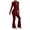 Red, variant on Women's 2 Piece Set Long Sleeve Jacket & Ankle Length Workout Flare Leggings Casual Matching Outfit Tracksuit Sweatsuit