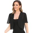 thumbnail image 1 of LAICAIW Boléro Femme en Chiffon Doux Ouvert Manches Courtes Transparentes pour Robe de Soirée, 1 of 6