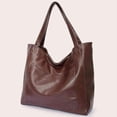 thumbnail image 2 of 2022 New Large Capacity Tote Bag Womens Large Bag With Pockets Soft Leather Hand-held One Shoulder Retro Oil Wax Leather, 2 of 5