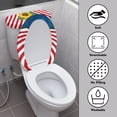 thumbnail image 3 of HELLHERO Sunflower Stripe Design Elastic Fabric Bathroom Toilet Lid Cover Set & Stays in Place Toilet Lid Cover & Universal for Toilet Elastic Edge, 3 of 8