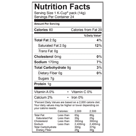 nutrition facts chai starbucks tea cup latte