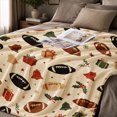 thumbnail image 2 of Rdsfhsp Holiday Football Christmas Bells Pattern Flannel Throw Blanket Soft Warm Fleece Blanket for Sports Lovers Couch Decor, 2 of 5