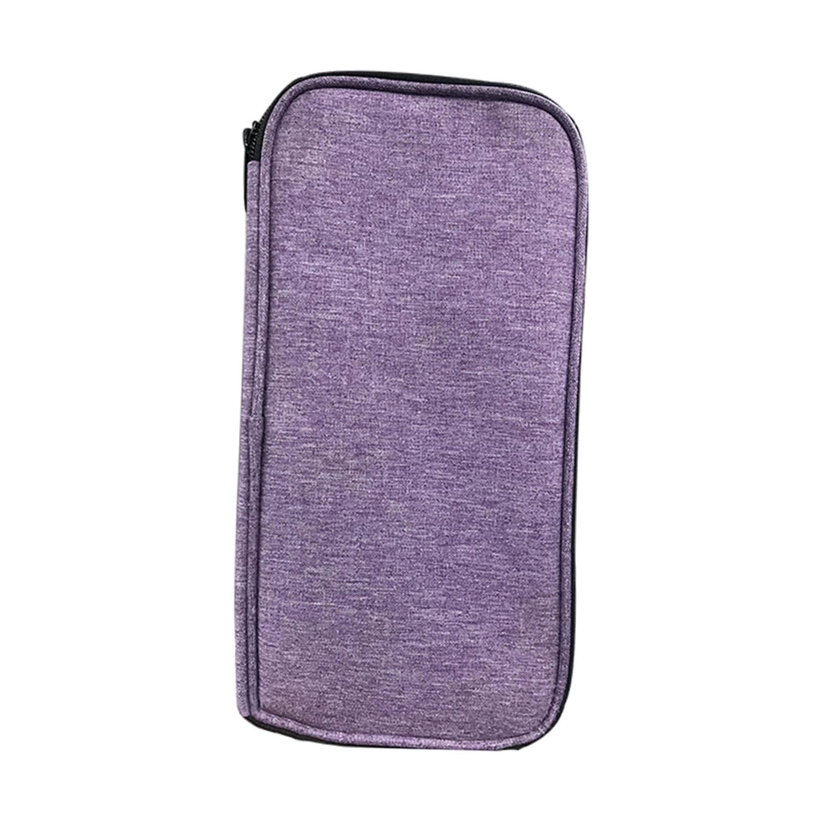 HILABEE Crochet Hook Case Knitting Pin Storage Bag Organizer Zip Bag Oxford Cloth Stain Resistant Portable Suitable for travel outdoor knitting daily commutes gift giving home organization Purple