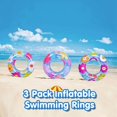 thumbnail image 2 of Pool Floats (3 Pack), Swimming Rings for Kids Adults, Funny Inflatable Pool Floats, Summer Beach Water Float Party Favor Pool Toys Gifts, 2 of 7