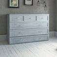 thumbnail image 3 of AFI Deerfield Queen Solid Wood Murphy Bed Chest with Mattress, Drawer & Charger in Driftwood, 3 of 19