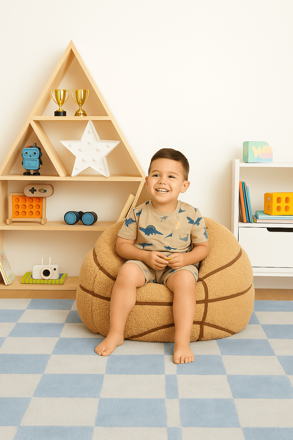 Room Revival Courtside Kids & Tween Bean Bag Chair, Basketball