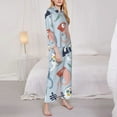 thumbnail image 4 of Disketp Pajamas Set Long Sleeve Sleepwear Womens Button Down Nightwear Pj Sets-Cute Chameleons, 4 of 9