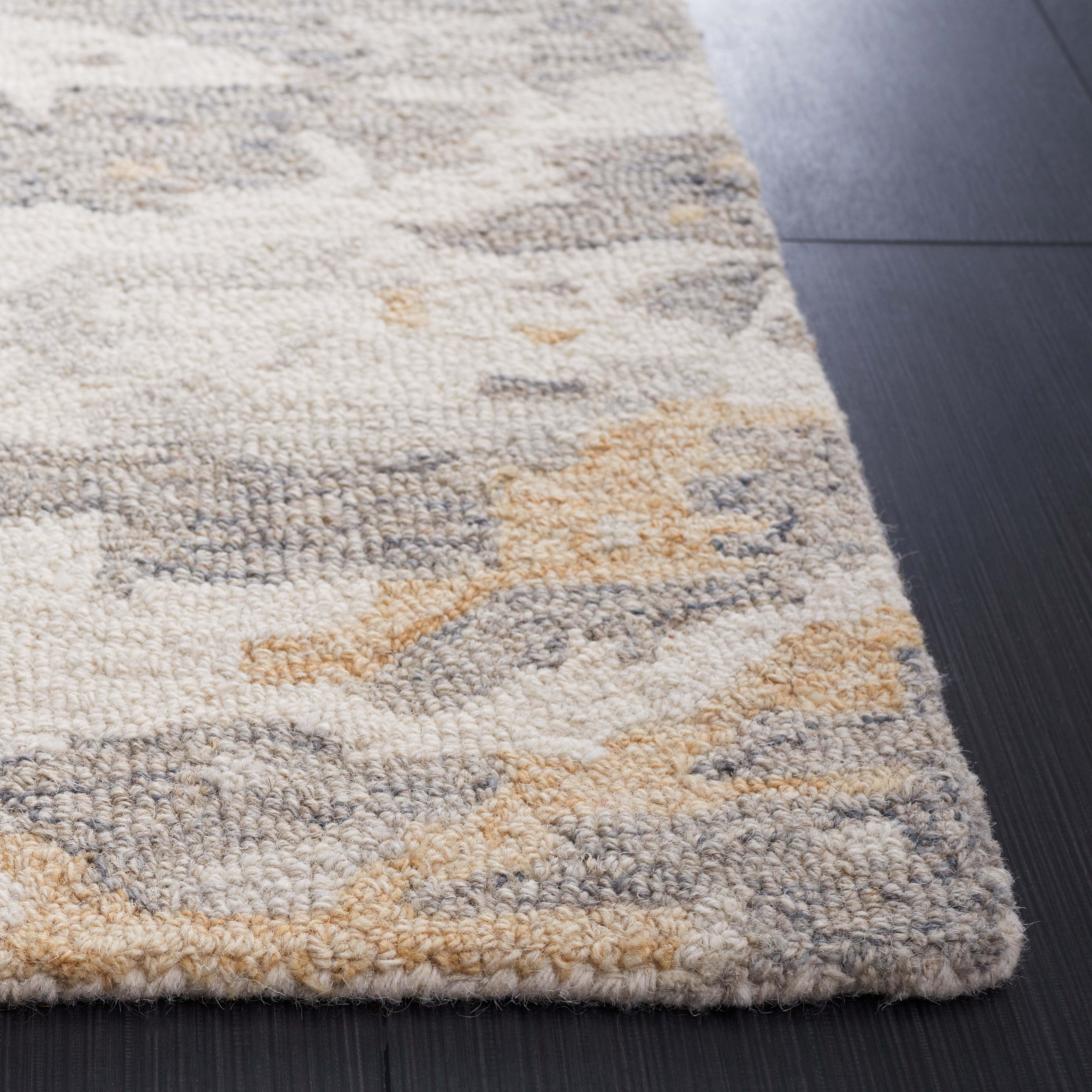 SAFAVIEH Abstract Seachlann Abstract Wool Area Rug, Ivory/Gray, 8' x 10'