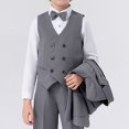 thumbnail image 4 of SHTXOZHI Toddler Boys Gentleman Outfit Long Sleeve Jacket Bowtie Vest Pants 5Pcs Kids Formal Set, 4 of 6