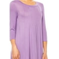 thumbnail image 6 of MOA Collection Women's A-Line Long Dress with 3/4 Sleeves and Relaxed Round Neckline, 6 of 7