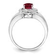 thumbnail image 2 of 925 Sterling Silver Rhodium-plated Diam. & Created Ruby Ring Size: 10; for Adults and Teens; for Women and Men, 2 of 5