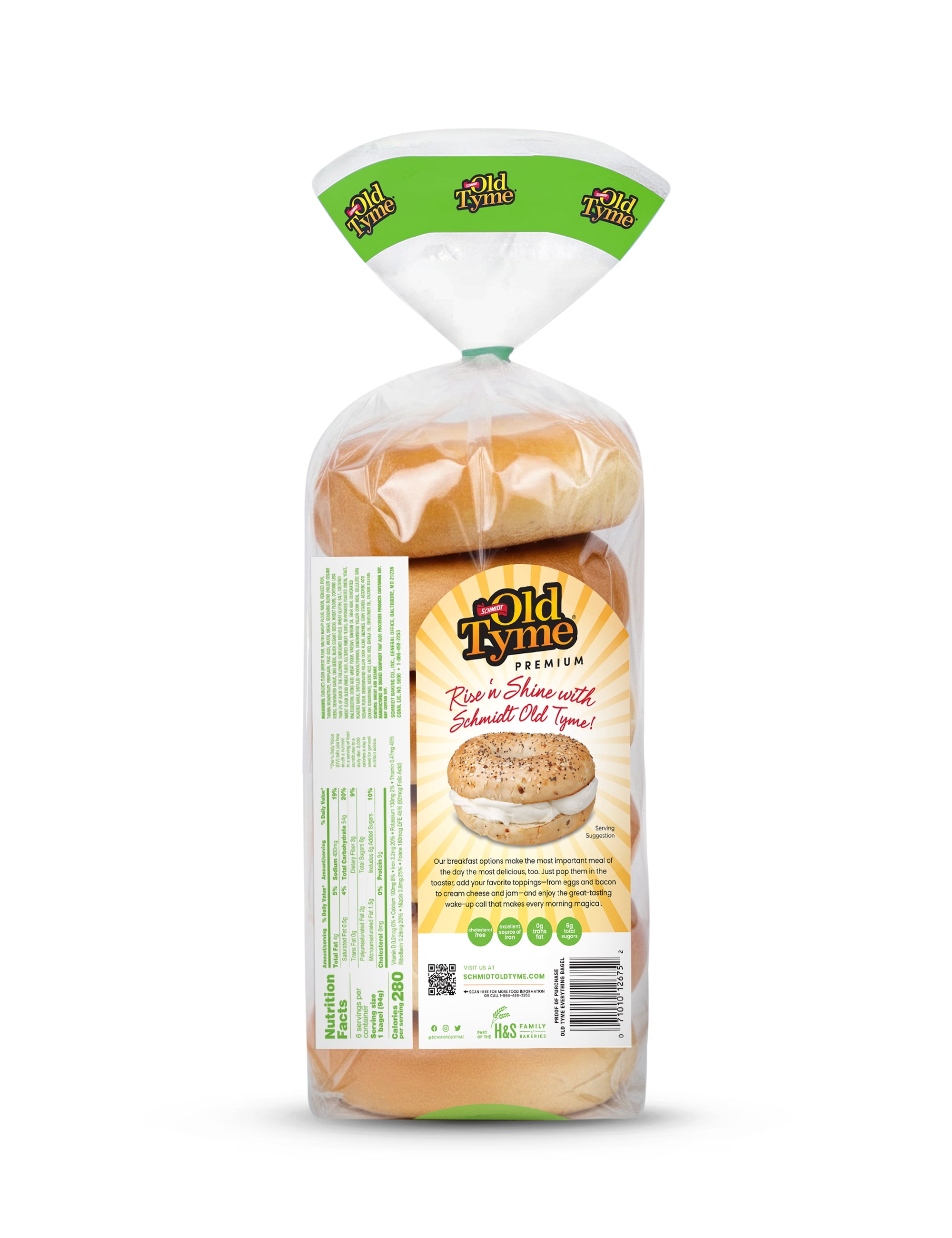 Schmidt Old Tyme Everything Bagels, 6 Pack: Low Carb with Seeds & Spices