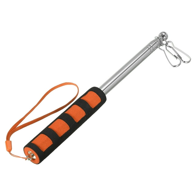 Unique Bargains Mâts de Drapeau Télescopiques à Main 1,2m Poignée en Éponge avec Clips 6 Sections Orange