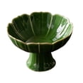 thumbnail image 3 of Frutero de cerámica con base decorativa para encimera de cocina, bandeja de frutas con forma de loto. Verde, 3 of 9