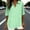 Green, variant on Linen Shirts for Women, Solid Color Lapel V Neck Loose Fitting Short Sleeve Blend Tops, Beach Fashion Summer Casual Cozy Breathable Blouses