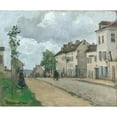 thumbnail image 2 of Camille Pissarro 24x20 Black Ornate Framed Double Matted Museum Art Print Titled: Strase in Pontoise (Rue De Gisors) (1868), 2 of 5