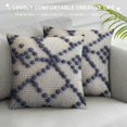 thumbnail image 3 of HENGT  Boho Throw Pillows Textured Bohemian Pillow Cover Diamond Wool Hand Decorative Cushion Covers Sofa Couch Bed Farmhouse Living Room Modern Decor, 3 of 5