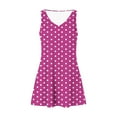 thumbnail image 6 of Odbmxy Mini Dresses for Women Plus Size Sundress V-Neck Women's Plus Size Dresses Tank Holiday Pockets Polka Dots Dresses,Purple S, 6 of 7
