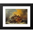 thumbnail image 2 of Philippe-Jacques de Loutherbourg 24x18 Black Modern Framed Museum Art Print Titled - Battle at Sea Between Soldiers and Oriental Pirates (1767), 2 of 5