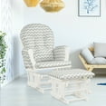thumbnail image 3 of Gymax Glider and Ottoman Cushion Set Wood Baby Nursery Rocking Chair Grey + White, 3 of 10