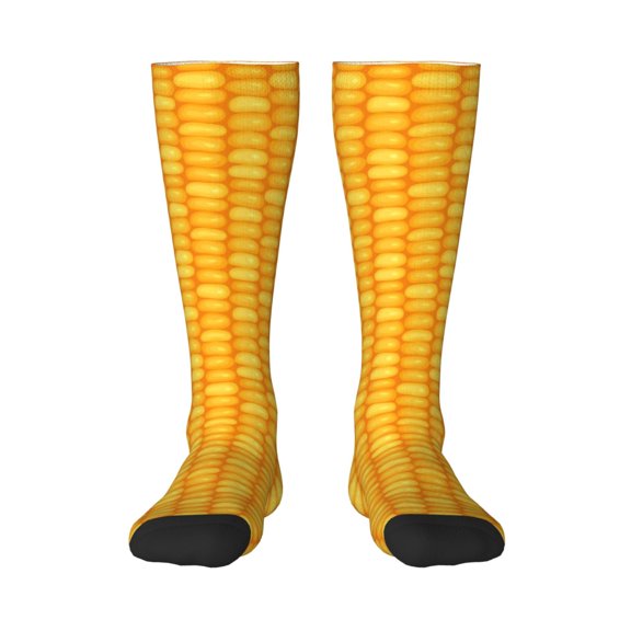 Naloa Corn Kernels Thigh High Socks Extra Long Stretchy Sock Women Over Knee High Opaque Stocking Daily Wear