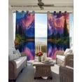 thumbnail image 6 of Purple Mountain Blackout Curtains for Bedroom Living Room Darkening Curtains 90 Inch Modern Art Forest Green Black Out Window Curtain Privacy Insulated Window Treatment Grommet Drapes 52"x90"x2, 6 of 9