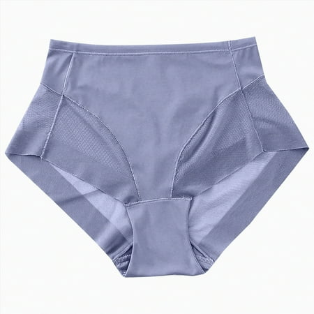 Meiodtion Underwear for Women High Waisted Thong Comfort Seamless Panties Waistband Elastic Waist Moisture Wicking Panty  Blue  XL