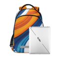 thumbnail image 7 of FORMRS Unisex Backpack Elementary School Travel Bookbag with Reflective Stripes, Orange Abstract Wavy, 7 of 7