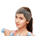 thumbnail image 4 of Diadema De Lana Tejida Con Incrustaciones De Diamantes Y Cuatro Hojas Diadema Deportiva Para El Pelo Oreja Con Cubre Cabeza Hecho A Mano Accesorios Para El Pelo Tejidos, 4 of 5