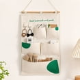 thumbnail image 4 of SLYNSHome 5 Pocket Wall Hanging Organizer,Green Fabric Foldable Wall Mount Storage Bag For Bedroom, Bathroom, Kitchen And Door Sundry Storage, 4 of 8