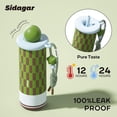 thumbnail image 5 of Sidagar 18 oz Green Plaid Ceramic Lined Stainless Steel Insulated Tumbler with Straw, 5 of 10