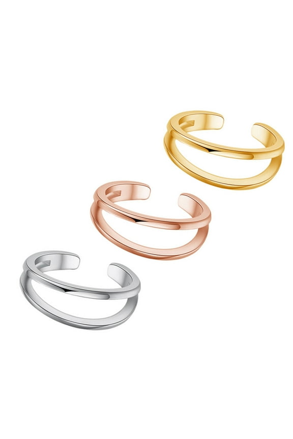 3Pcs Decorative Foot Ring Copper Exaggerated Style Accessory All Kinds of People Vacation