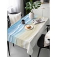 thumbnail image 6 of Haze Blue Summer Beach Table Cloth, Waterproof Tablecloth for Rectangle Tables, Nautical Coastal Beige Seaside Reusable Washable Fabric Table Cover for Restaurant Kitchen Dining Tables 54"x108", 6 of 9