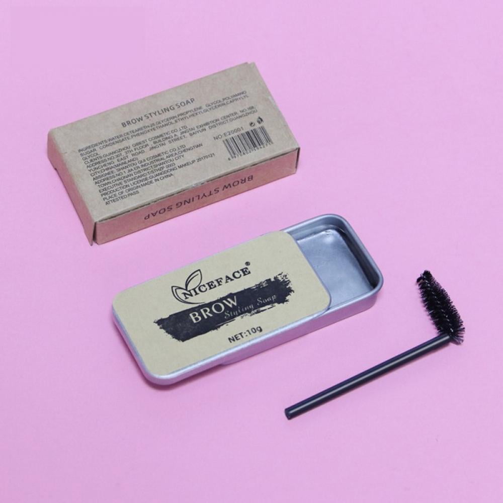Eyebrow Soap Kit, Long Lasting Waterproof Smudge Proof Eyebrow Styling Pomade - for Natural Brows, 3D Feathery Brows Makeup Balm