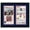 For Two Newspapers, variant on 11x22 Frame for Newspapers (Black) | Navy Double Mat with Red Stripe | Includes Hanging Hardware