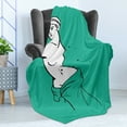 thumbnail image 4 of Venus Soft Flannel Fleece Throw Blanket, Myths Caricature with Paint Drops Artwork Colorful Composition, Cozy Plush for Indoor and Outdoor Use, 50" x 70", Sea Green White, by Ambesonne, 4 of 5