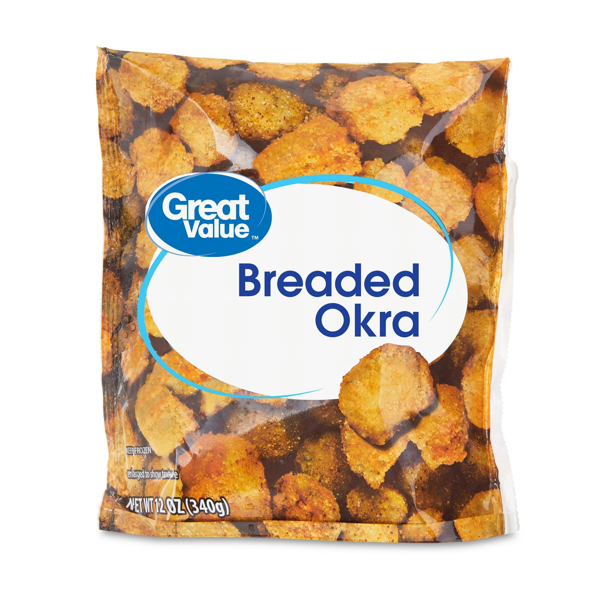 Great Value Frozen Breaded Okra, 12 oz Plastic Bag