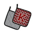 thumbnail image 2 of Carolines Treasures CJ1049-KPTHD Letter K Chevron Maroon & White Pair of Pot Holders, 7.5 x 3 x 7.5 in., 2 of 3