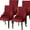 Burgundy, variant on Velvet Wingback Side Chair Cover Slipcover Stretch Washable Sloping Armchair Accent Chair Protector Seat Cover for Dining Room Banquet Home Party Decor 4PACK